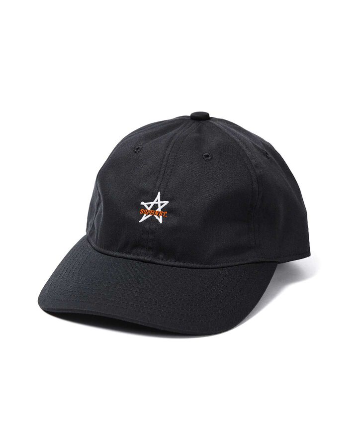 STAR 6-PANEL CAP,BLACK, medium
