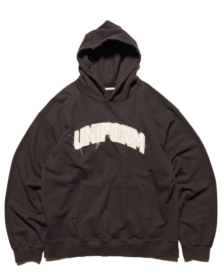 CUT-OUT LOGO SWEAT HOODIE,BROWN, medium