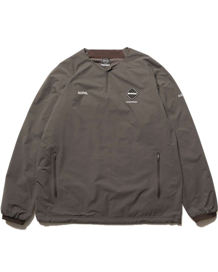 THERMAL-LINING QUARTER-ZIP PISTE,KHAKI, medium