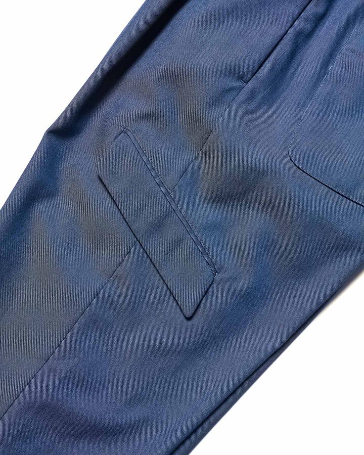 DENIM SIDE POCKET TAPERED CROPPED SLACKS,NAVY, medium image number 4