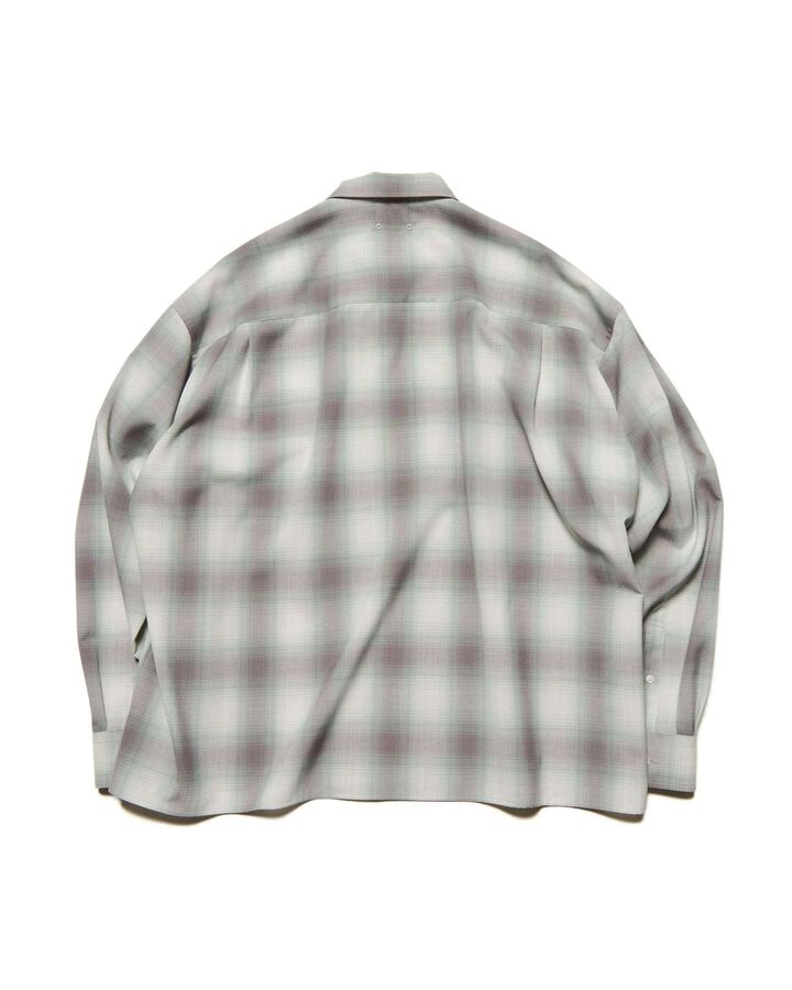 HIGH-TWIST OMBRE CHECK ZIP BLOUSON,GRAY, medium image number 1