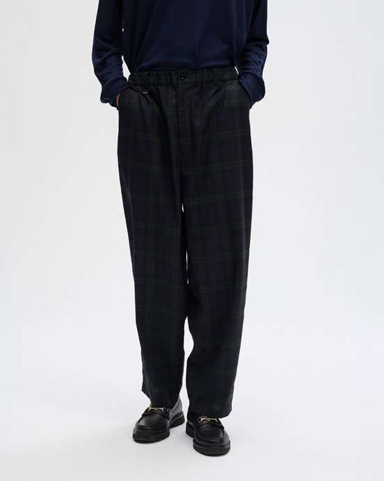 TAPERED BOLD PANTS,BLACK, large image number 3