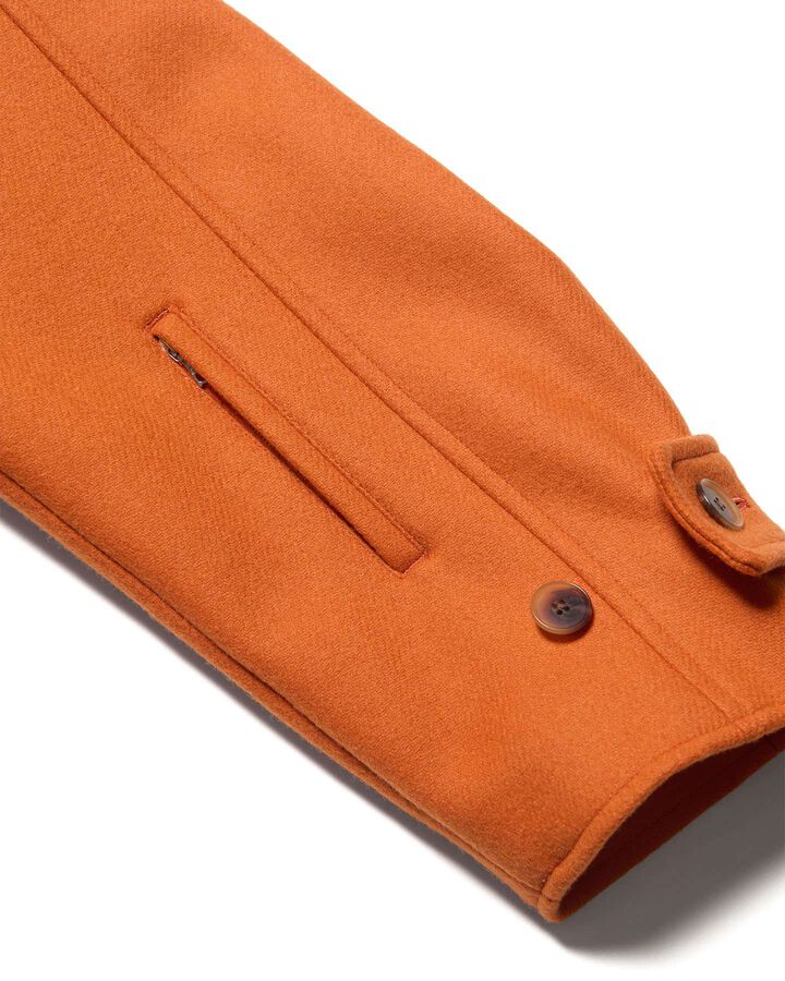 WOOL MELTON SHORT OVERCOAT,ORANGE, medium image number 6