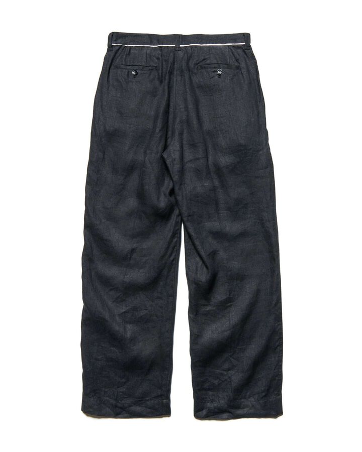 BRUSHED LINEN CUT-OFF PANTS,BLACK, medium image number 1
