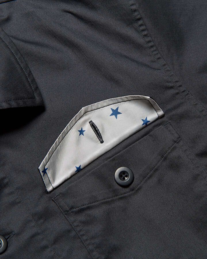 STRETCH TWILL FATIGUE SHIRT,BLACK, medium image number 4