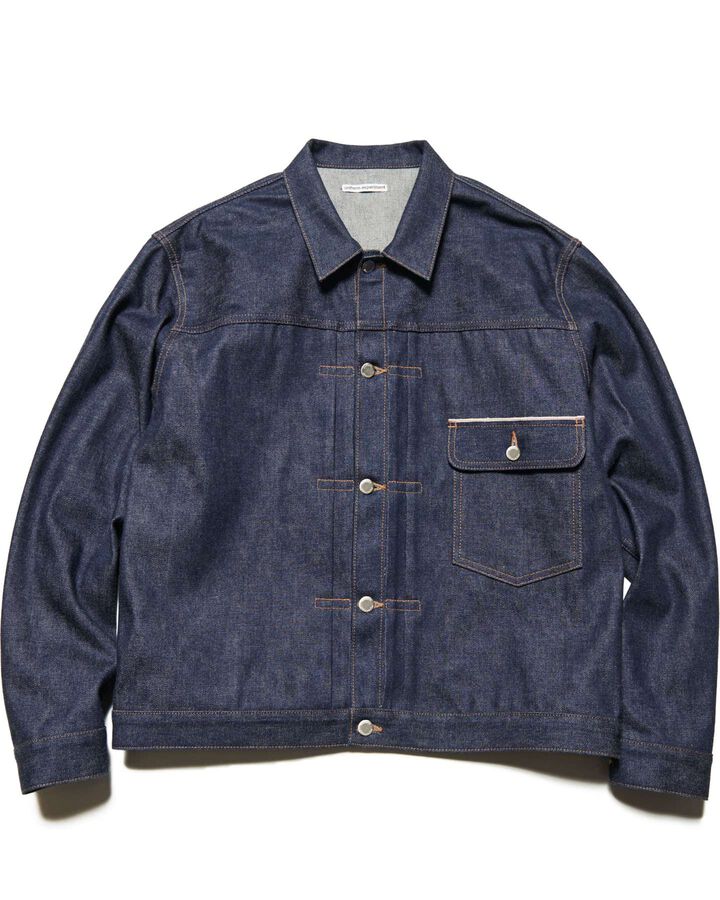RIGID DENIM TRUCKER JACKET,INDIGO, medium image number 0