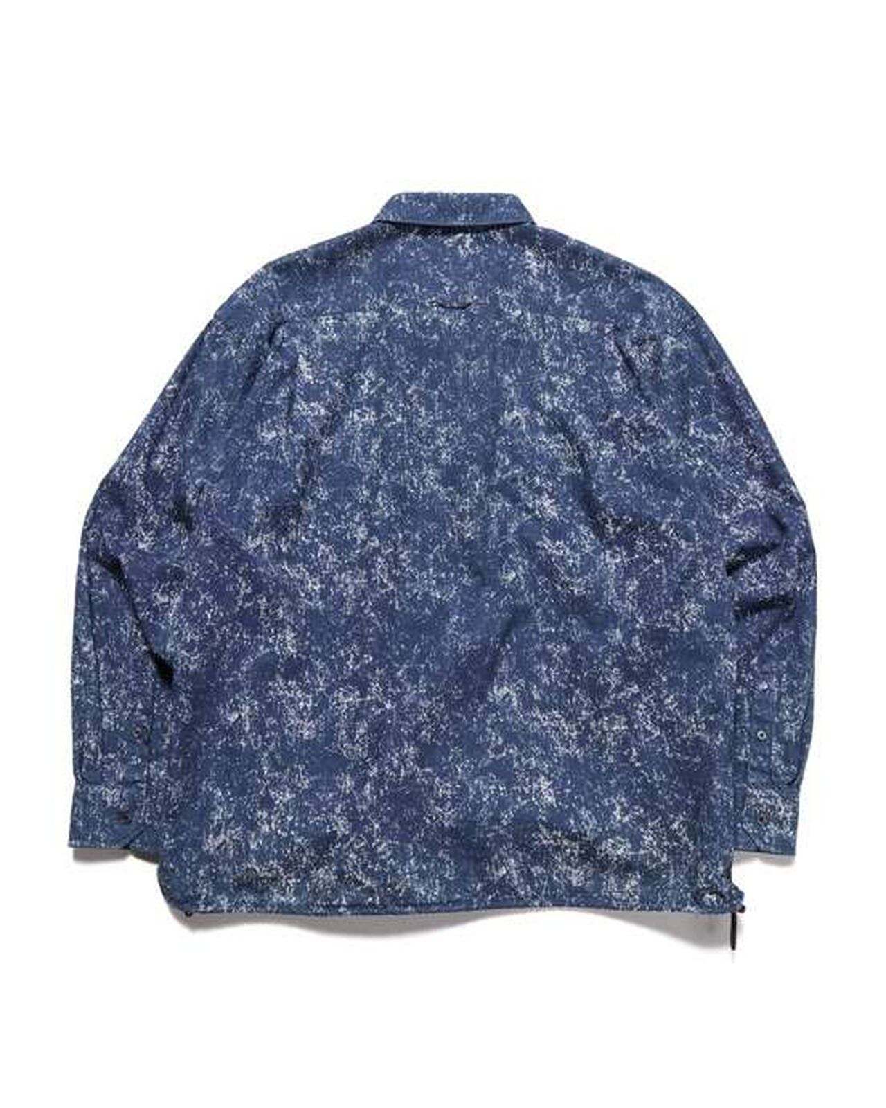INDIGO PRINT DRAWCORD SHIRT,WHITE, large image number 1