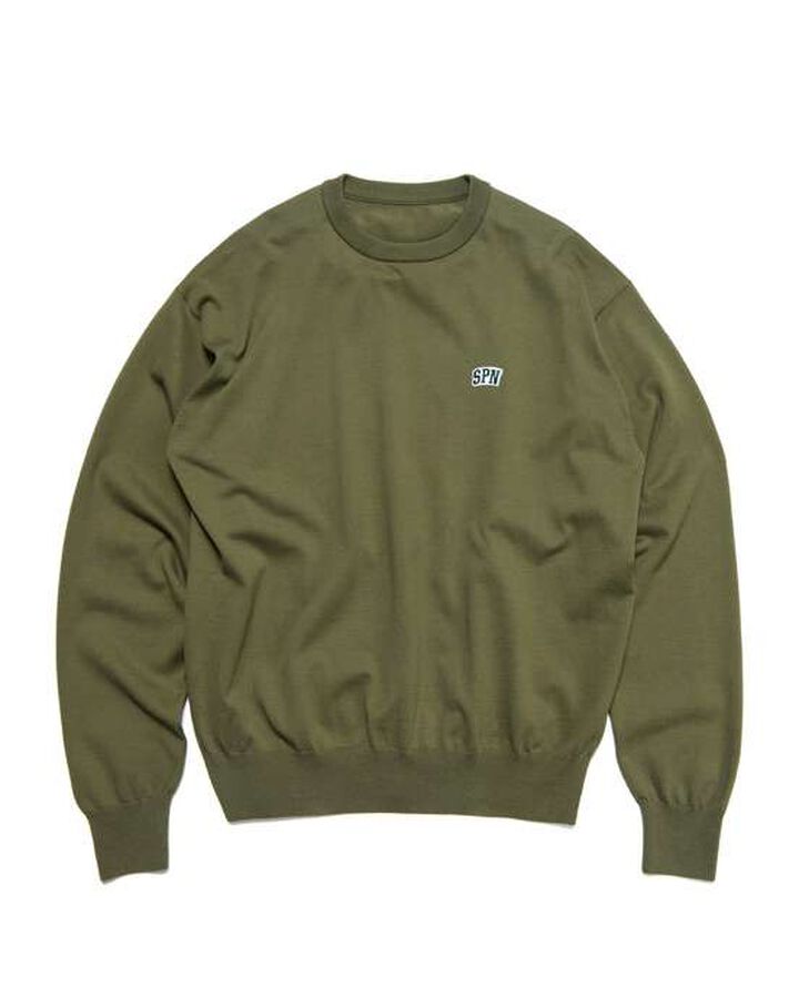 SPN WAPPEN CREWNECK KNIT,KHAKI, medium