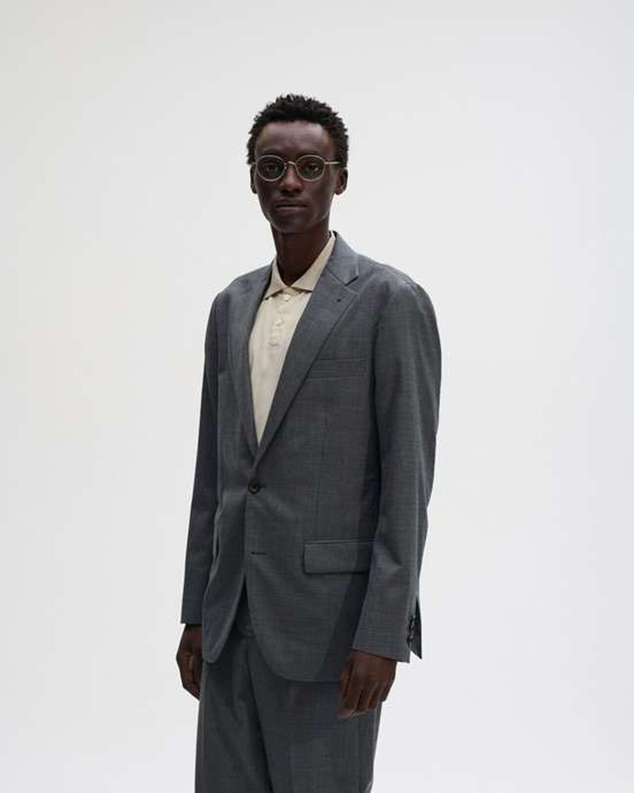 SUMMER MERINO WOOL STANDARD 2BUTTON JACKET,GRAY, large image number 4