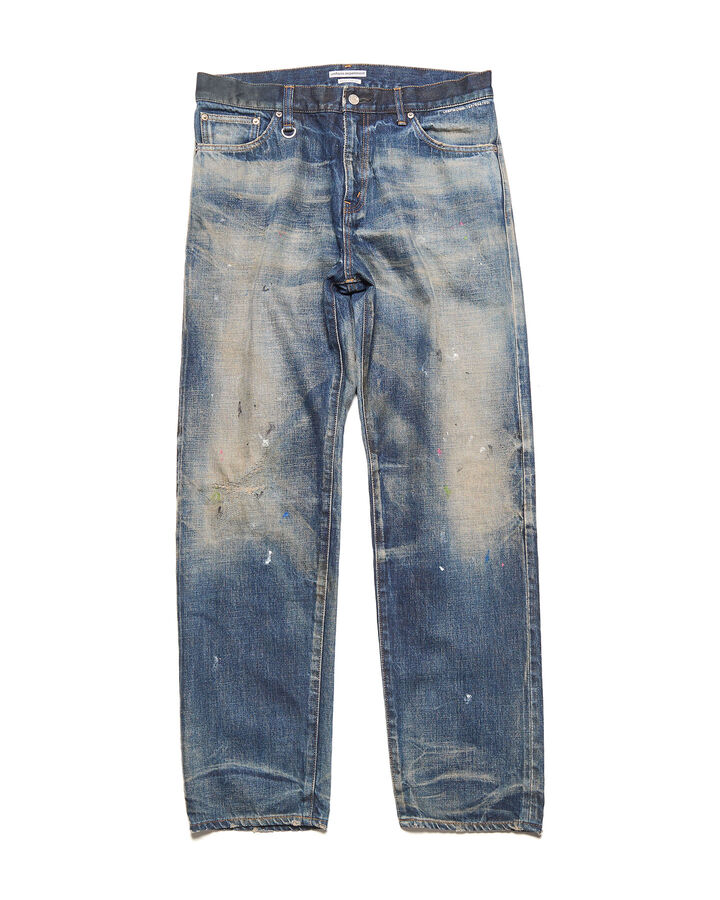 DAMAGED DENIM REGULAR-FIT JEANS,INDIGO, medium