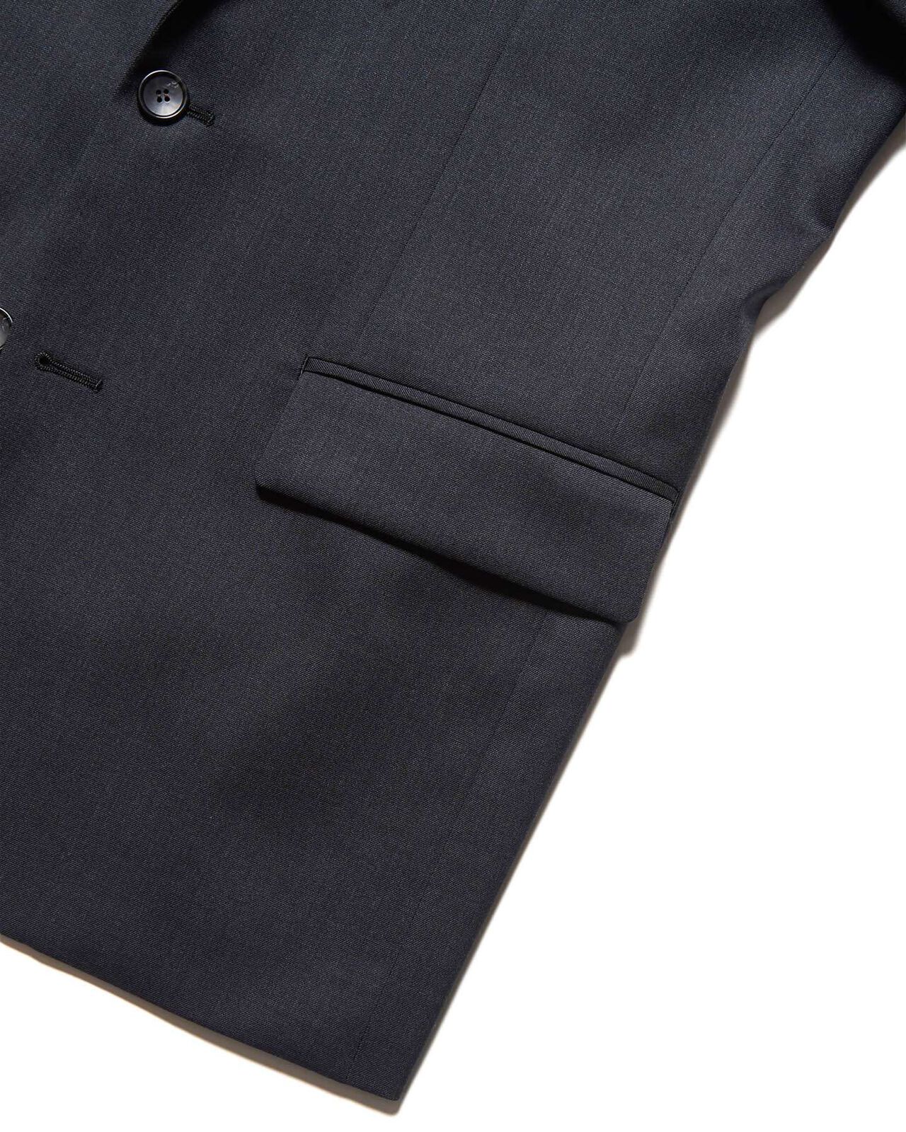 WOOL GABARDINE STANDARD 2-BUTTON JACKET,CHARCOAL GRAY, large image number 3