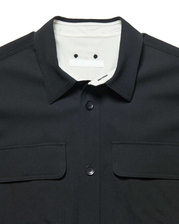 WASHER WOOL CPO SHIRT,BLACK, medium image number 2