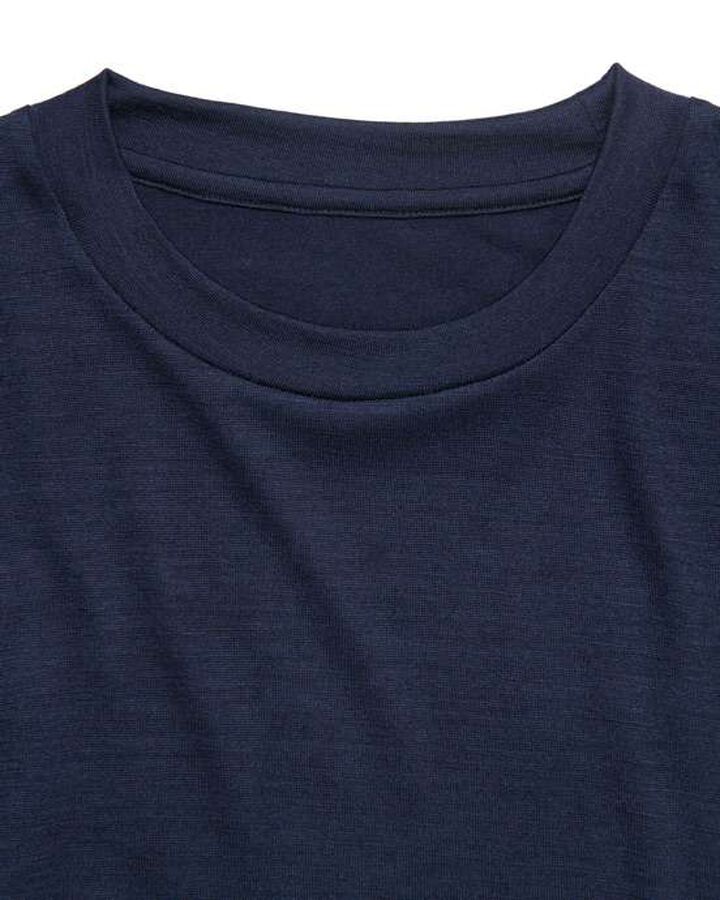 WASHABLE WOOL S/S TOP,NAVY, medium image number 2