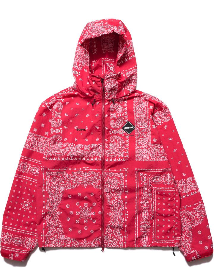 BANDANA NYLON HOODED BLOUSON,RED, medium image number 0