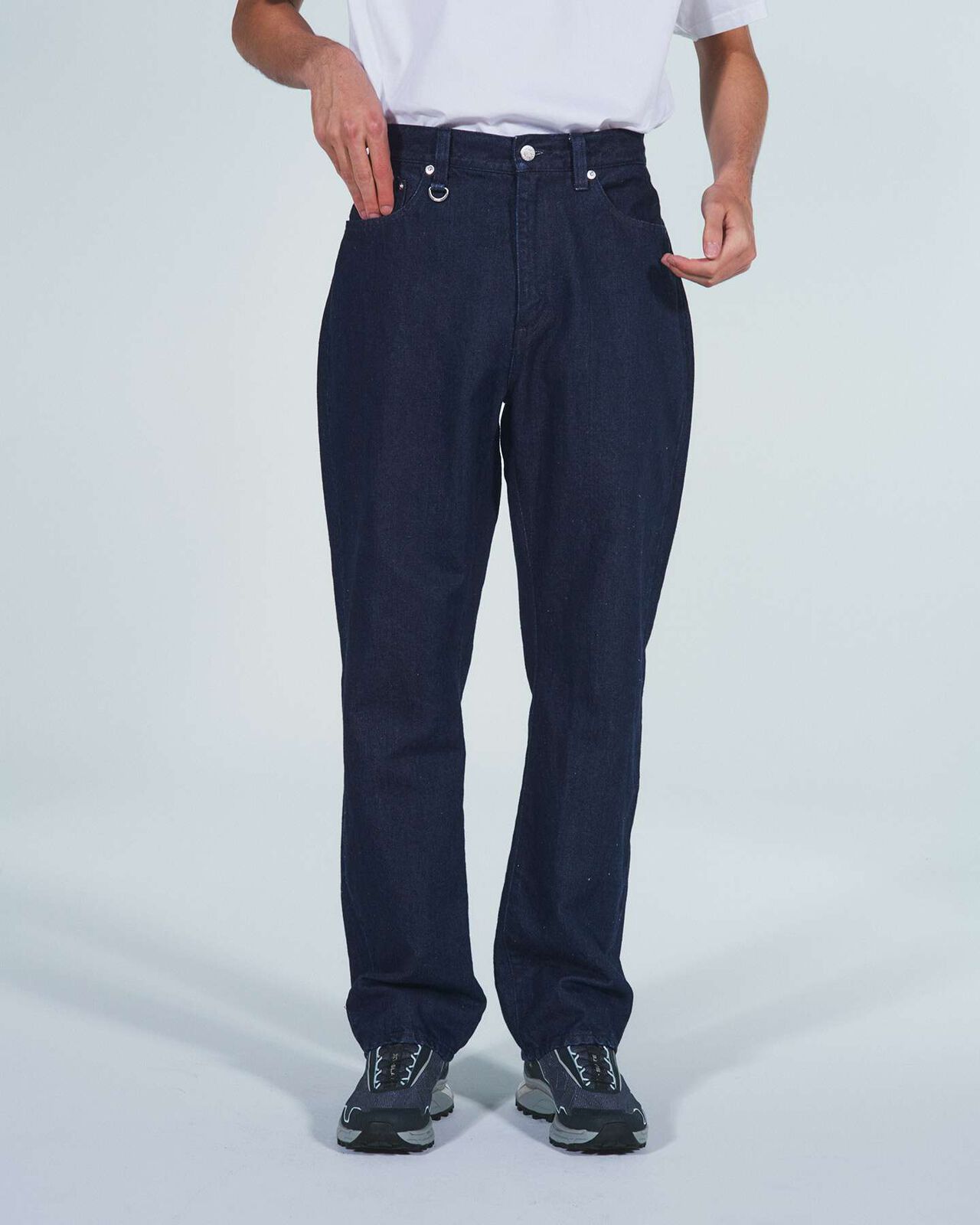 WASHED LINEN DENIM STANDARD PANTS,LIGHT INDIGO, large image number 7
