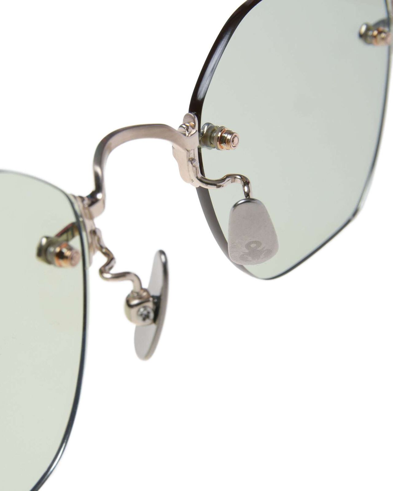 TITANIUM RIMLESS SUNGLASSES HEXAGON,GOLD, large image number 3