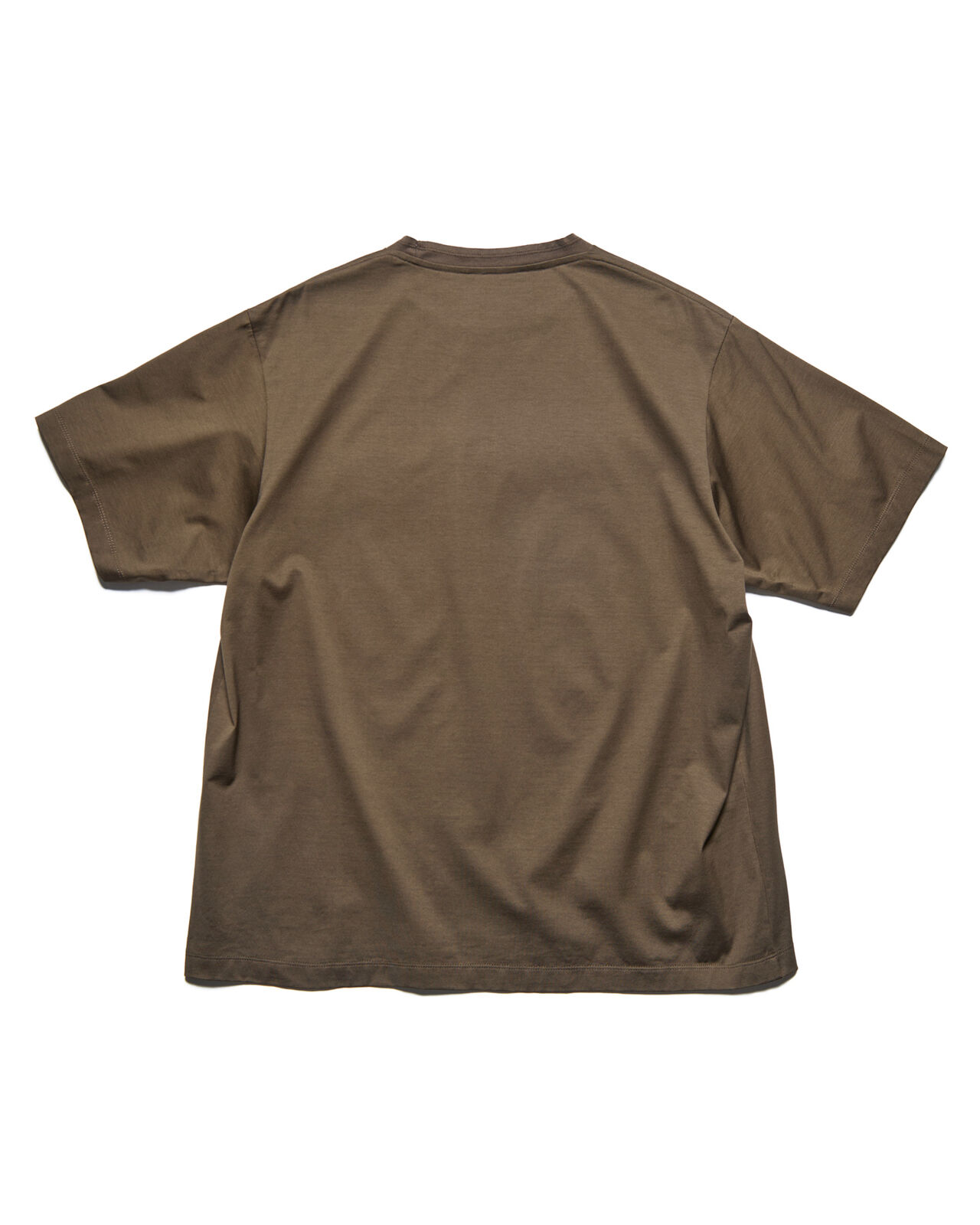 LUSTER COTTON DOUBLE RIB WIDE TEE,BROWN, large image number 1