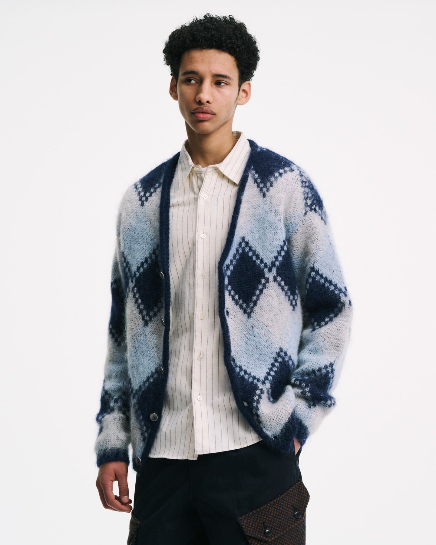 トップス SOPHNET. MOHAIR ARGYLE CARDIGAN MOHAIR ARGYLE CARDIGAN