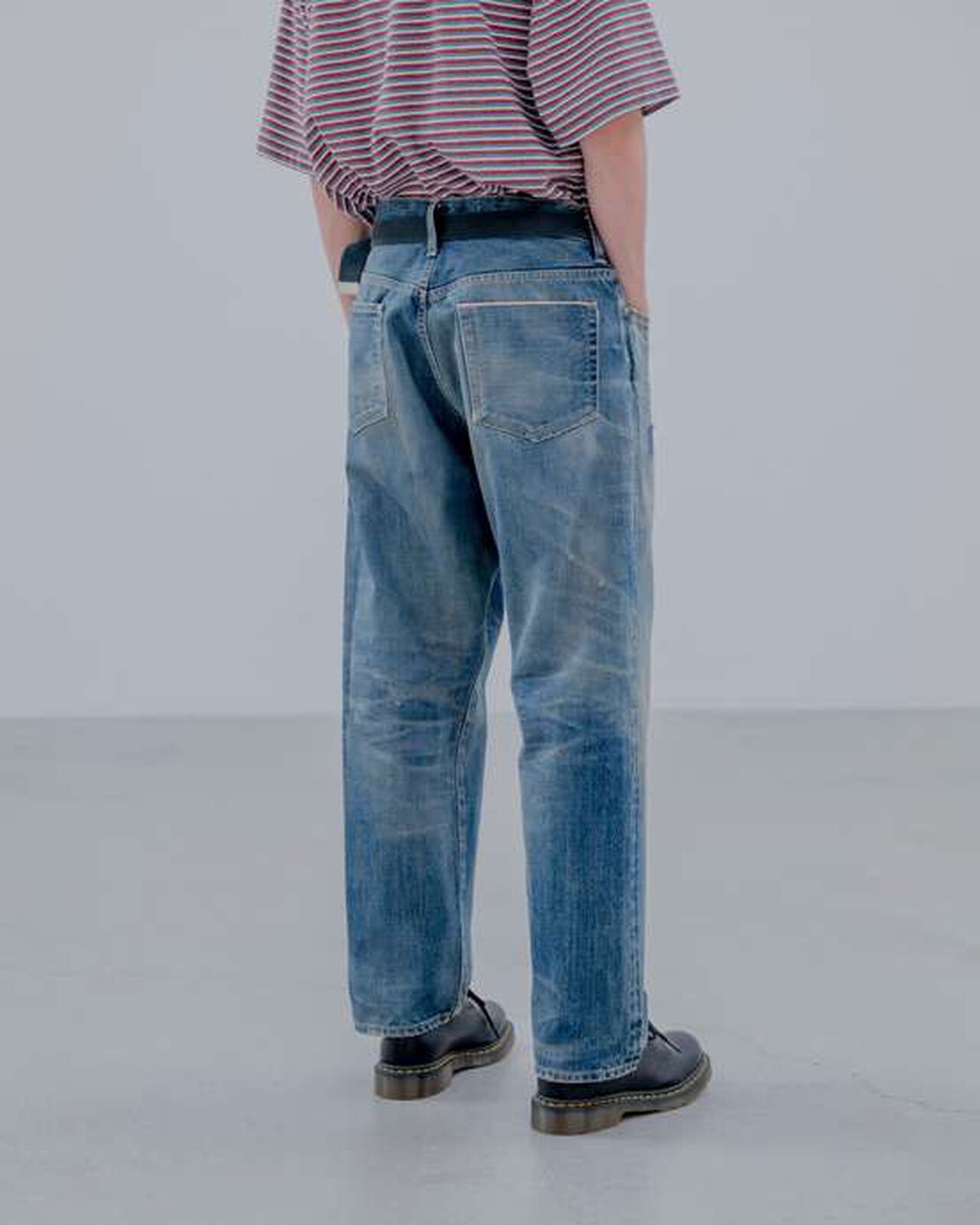 DAMAGED REGULAR FIT JEANS,INDIGO, large image number 6