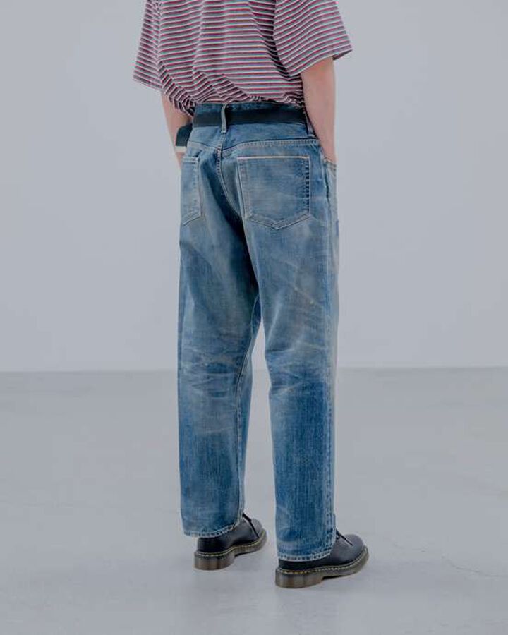 DAMAGED REGULAR FIT JEANS,BLACK, medium image number 6
