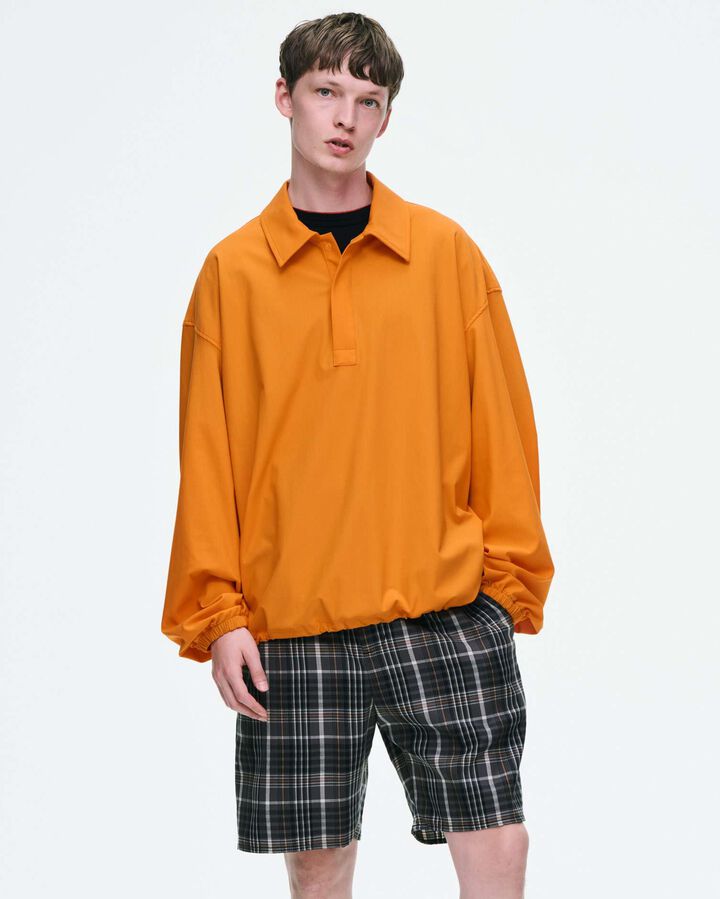 4-WAY STRETCH L/S POLO SHIRT,CHARCOAL GRAY, medium image number 4
