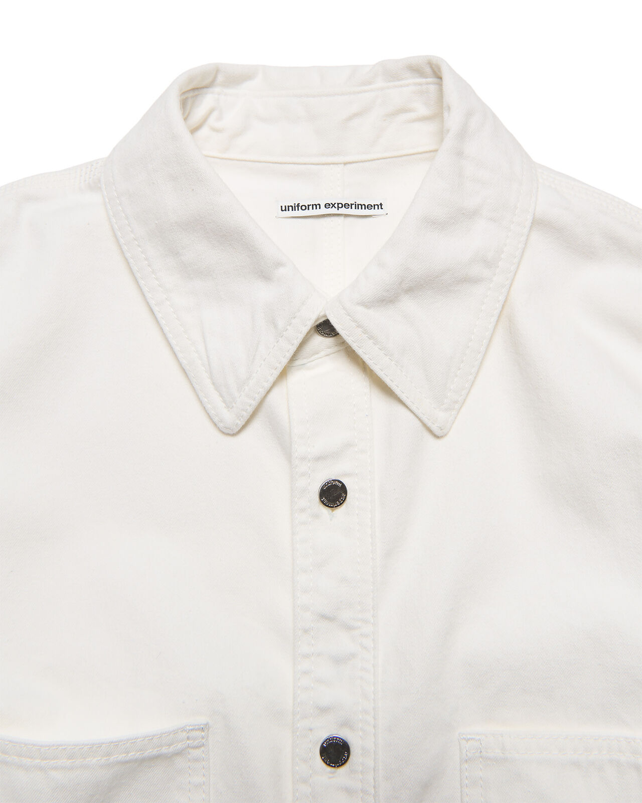 NEP DENIM DOUBLE POCKET SHIRT,WHITE, large image number 4