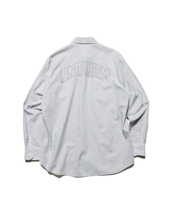 CUT-OUT LOGO STRIPE SHIRT,BLACK, medium