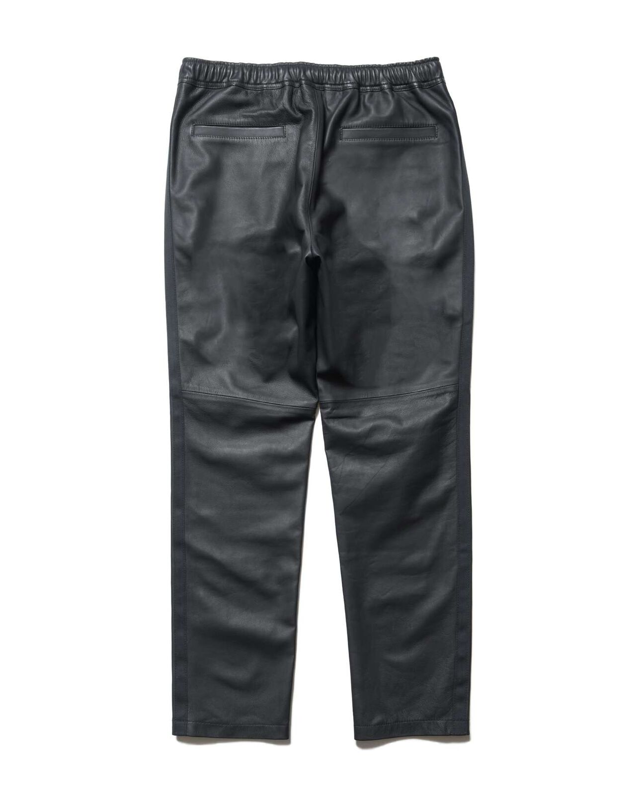 LEATHER TRACK PANTS,BLACK, large image number 2