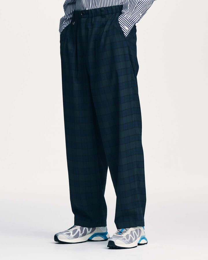 TROPICAL CHECK TAPERED BOLD PANTS,A, medium image number 3