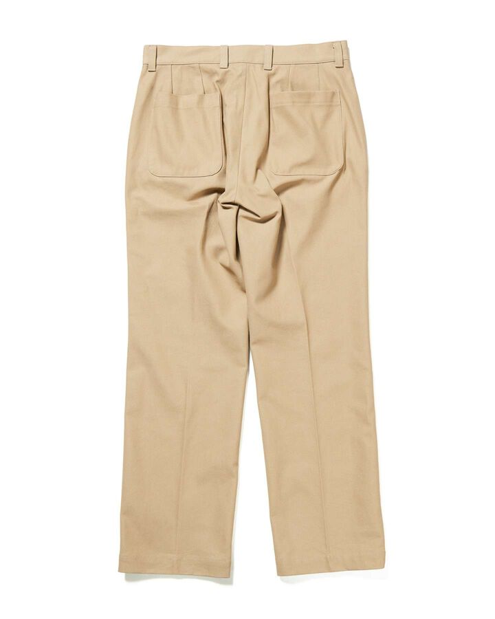 HIGH TWISTED WASHER COTTON SERGE STRAIGHT PANTS,BEIGE, medium image number 1
