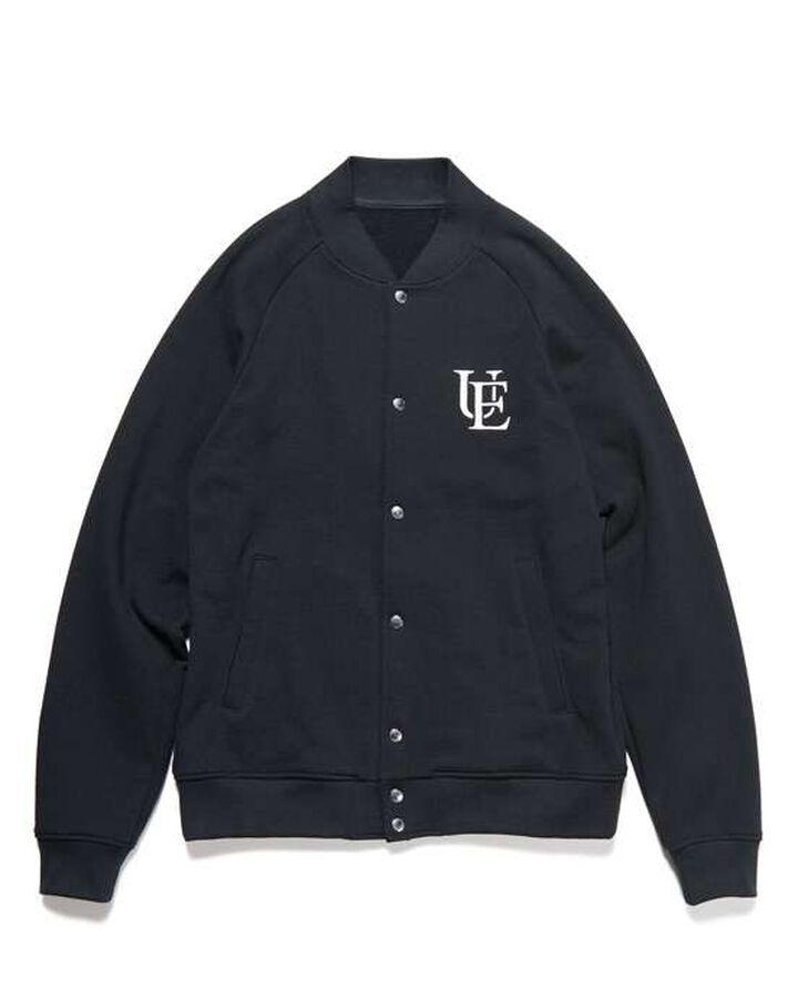 SWEAT VARSITY JACKET,BLACK, medium image number 0