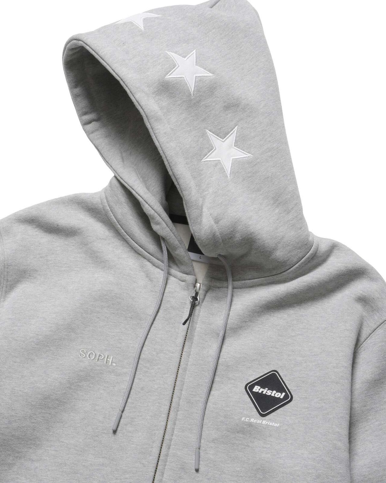 5-STAR ZIP-UP SWEAT HOODIE,GRAY, large image number 2
