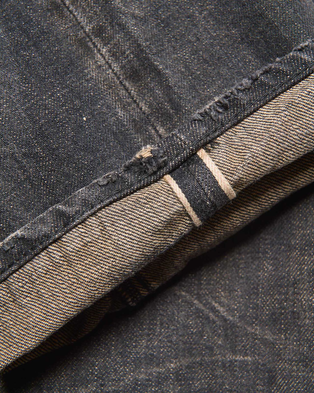 DAMAGED DENIM REGULAR-FIT JEANS,BLACK, large image number 7