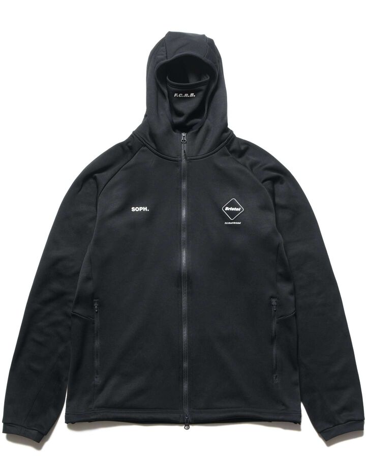 STRETCH FLEECE GAITER HOODIE,BLACK, medium