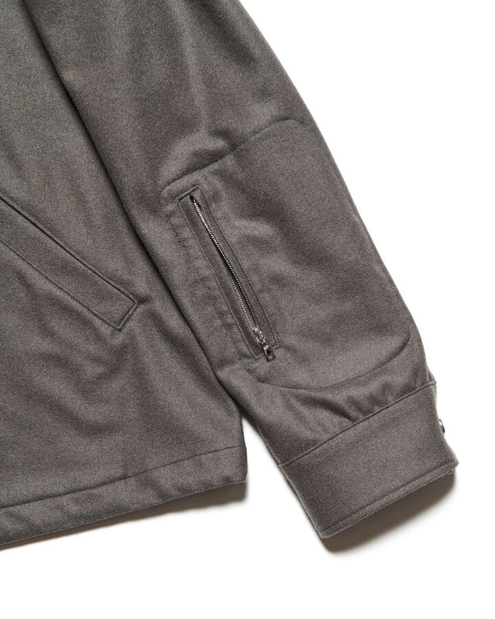 LIGHT MELTON WOOL COACH JACKET,CHARCOAL GRAY, medium image number 3