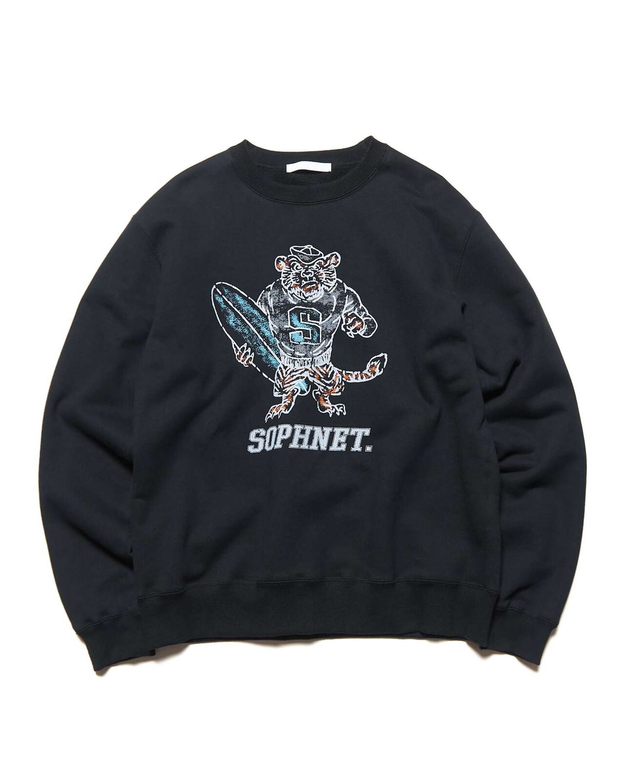 VINTAGE GRAPHIC CREWNECK SWEAT,BLACK, large image number 0