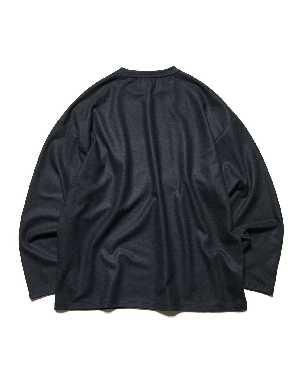 SILKY MILLED WOOL LOOSE L/S TEE,BLACK, large image number 1