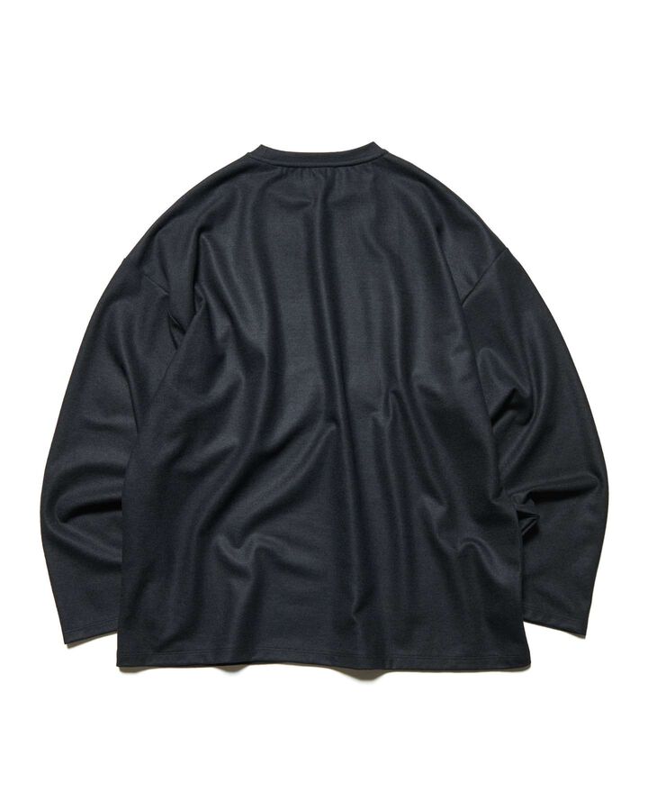SILKY MILLED WOOL LOOSE L/S TEE,BLACK, medium image number 1