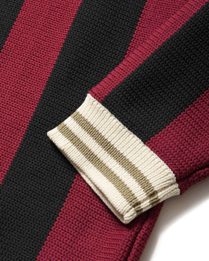 STRIPE KNIT SHIRT,BURGUNDY, medium image number 3