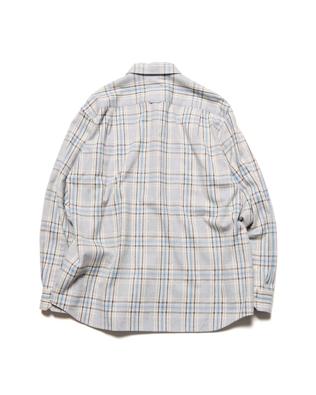 FLANNEL CHECK RELAX-FIT SHIRT,LIGHT GRAY, large image number 1