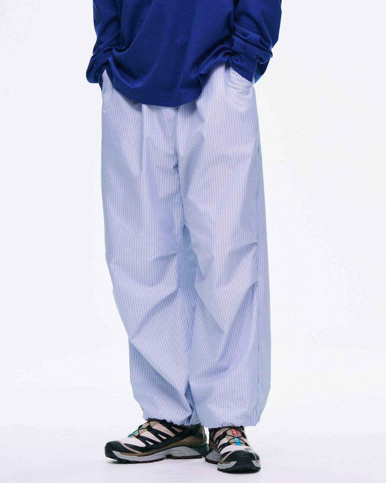 BROADCLOTH WIDE EASY PANTS,BLACK, large image number 6