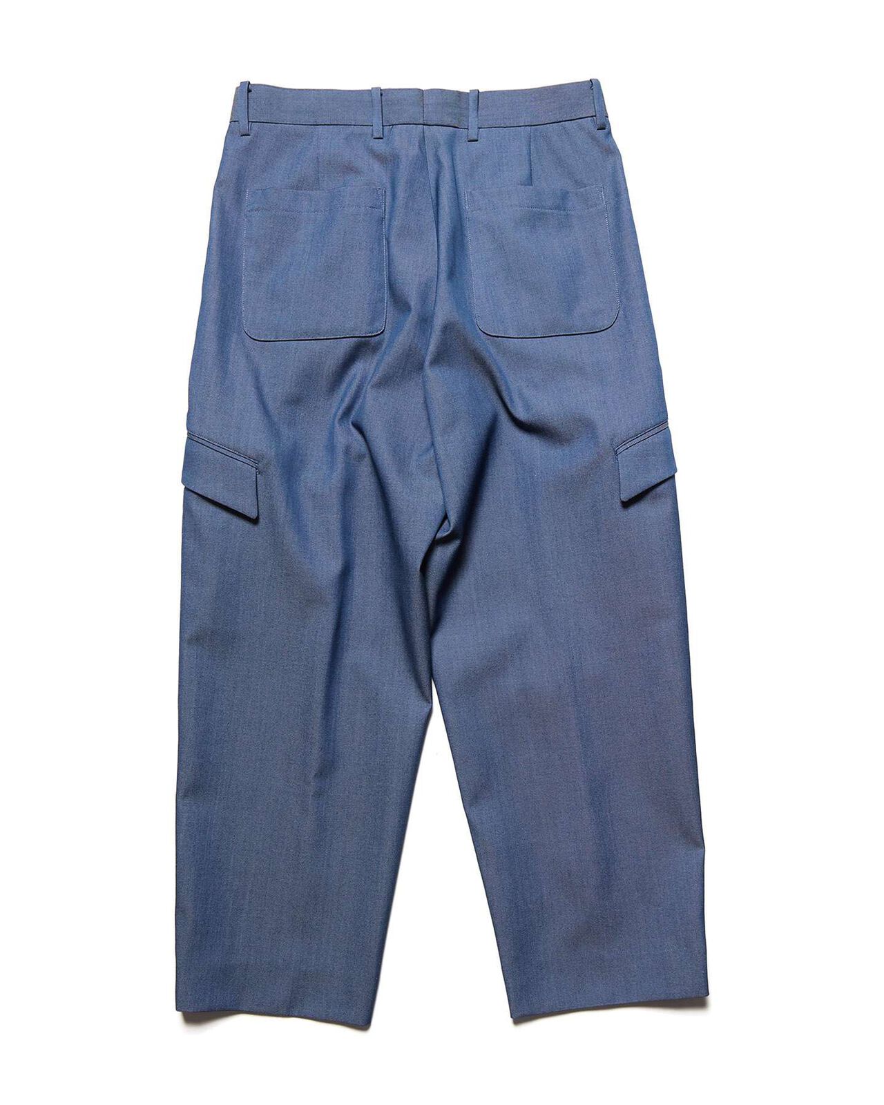 DENIM SIDE POCKET TAPERED CROPPED SLACKS,NAVY, large image number 1