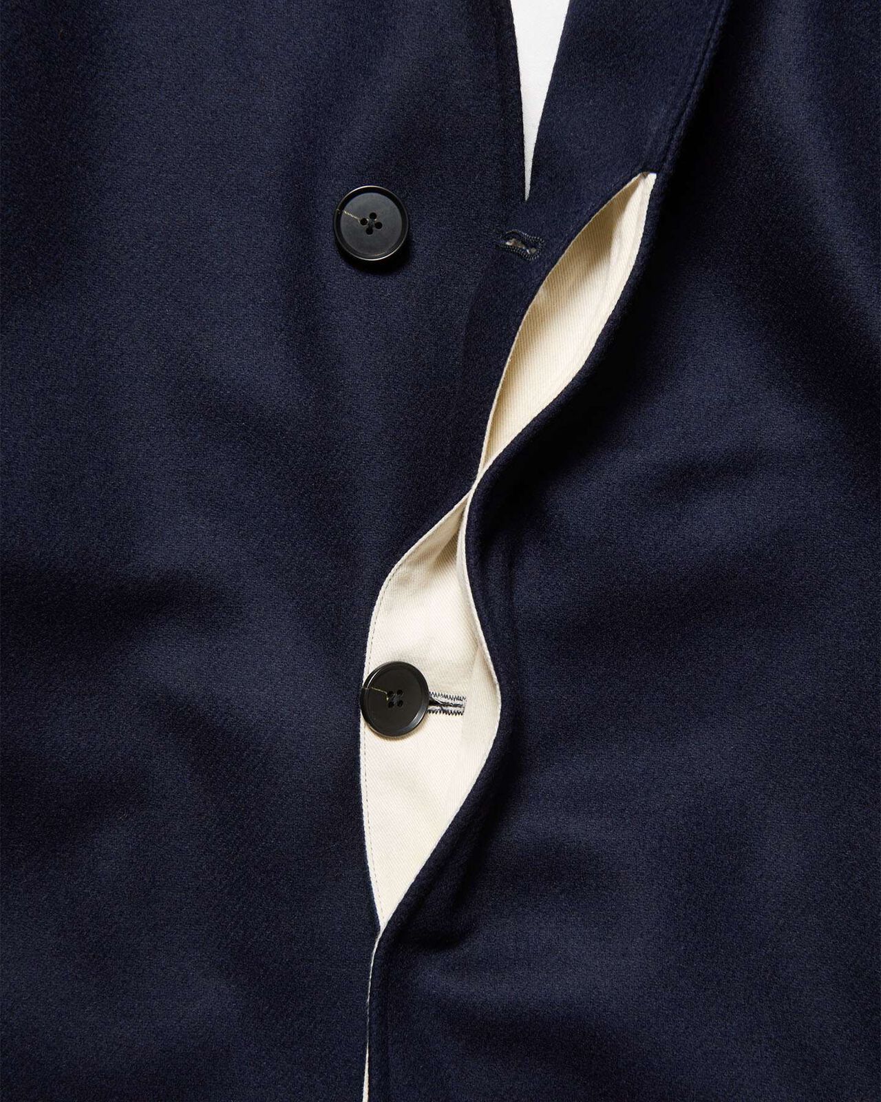 WOOL MELTON SHORT OVERCOAT,NAVY, large image number 2