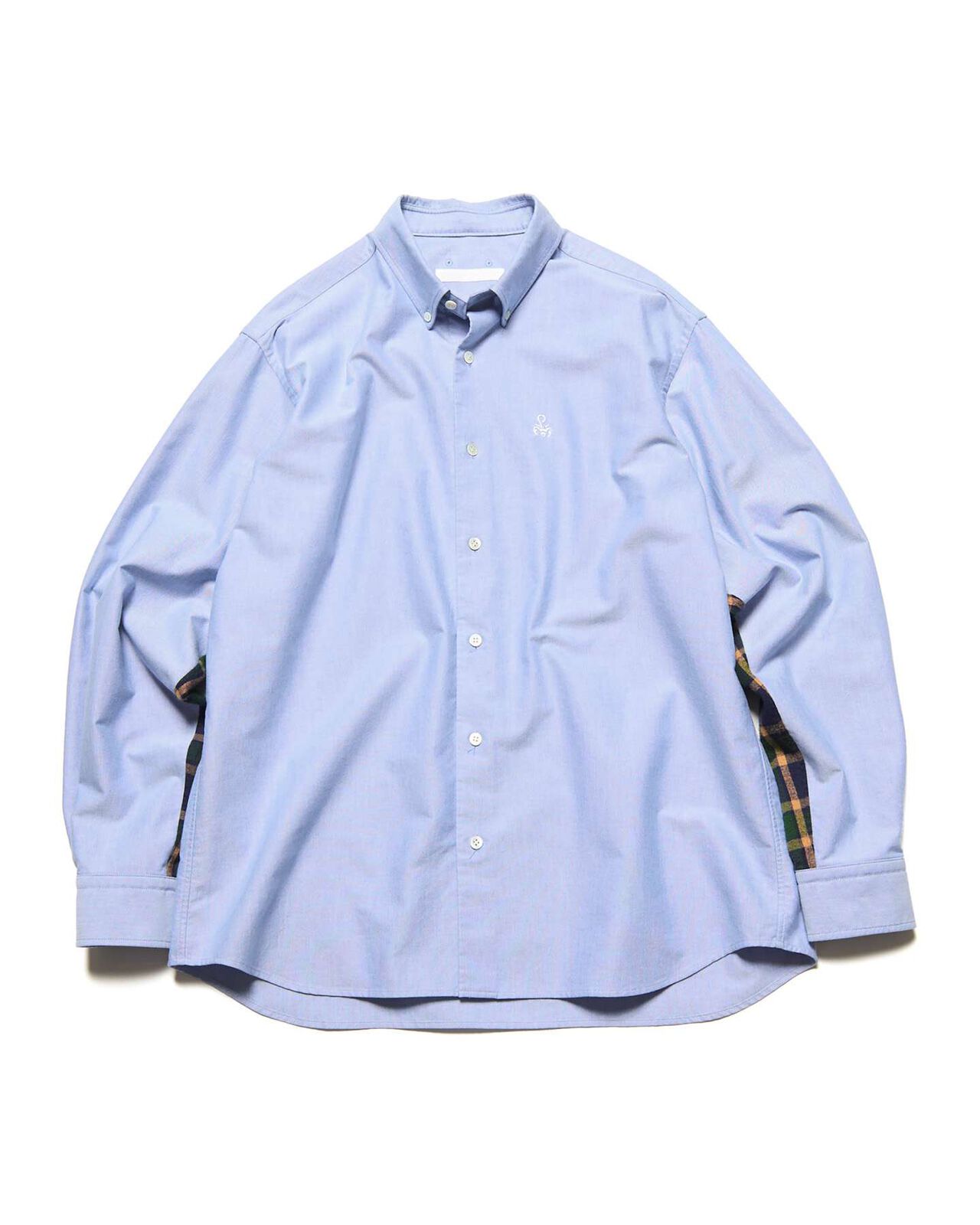 CHECK PANELED B.D SHIRT,BLUE, large image number 0