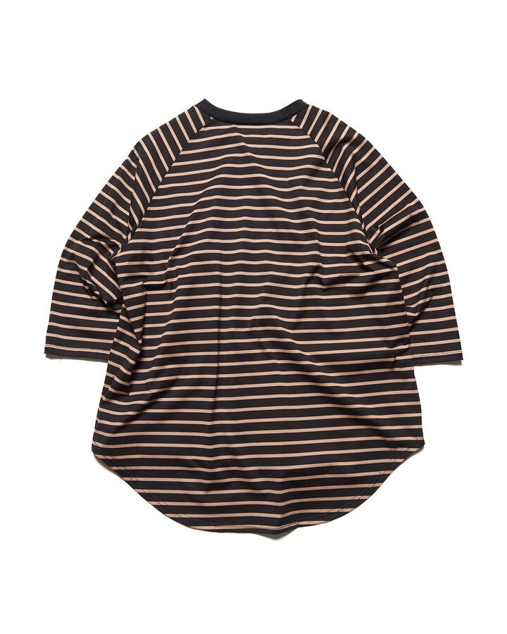 BORDER RAGLAN 3/4 SLEEVE WIDE TEE,BEIGE, medium image number 1