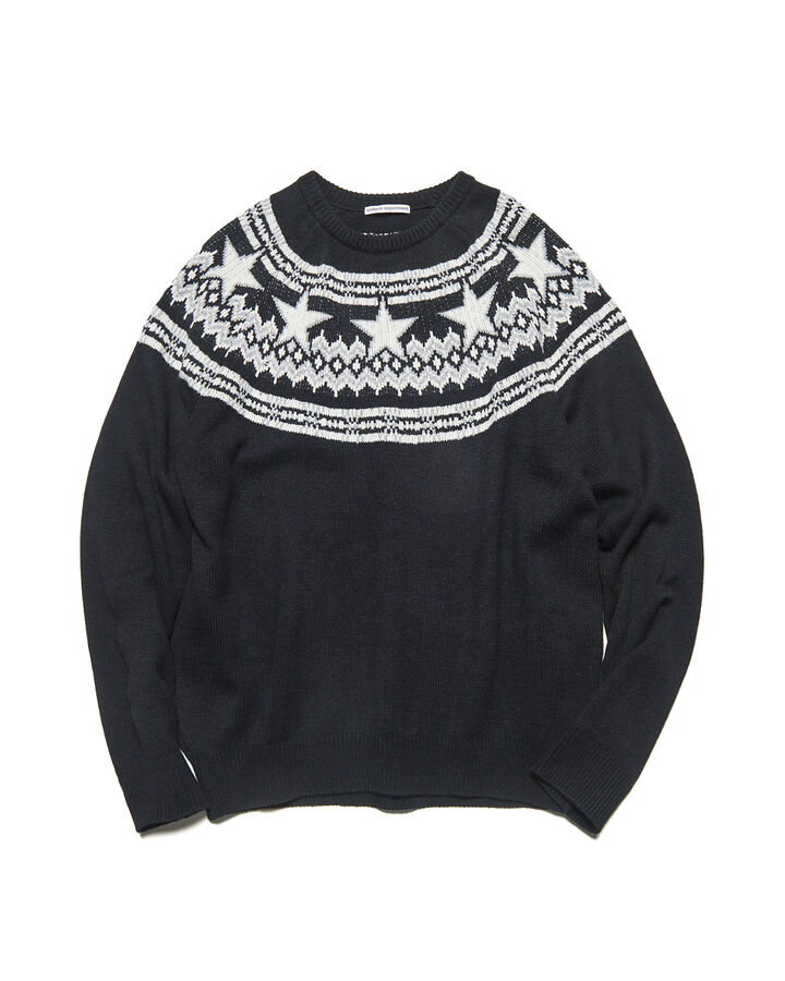 STAR NORDIC SWEATER,BLACK, medium