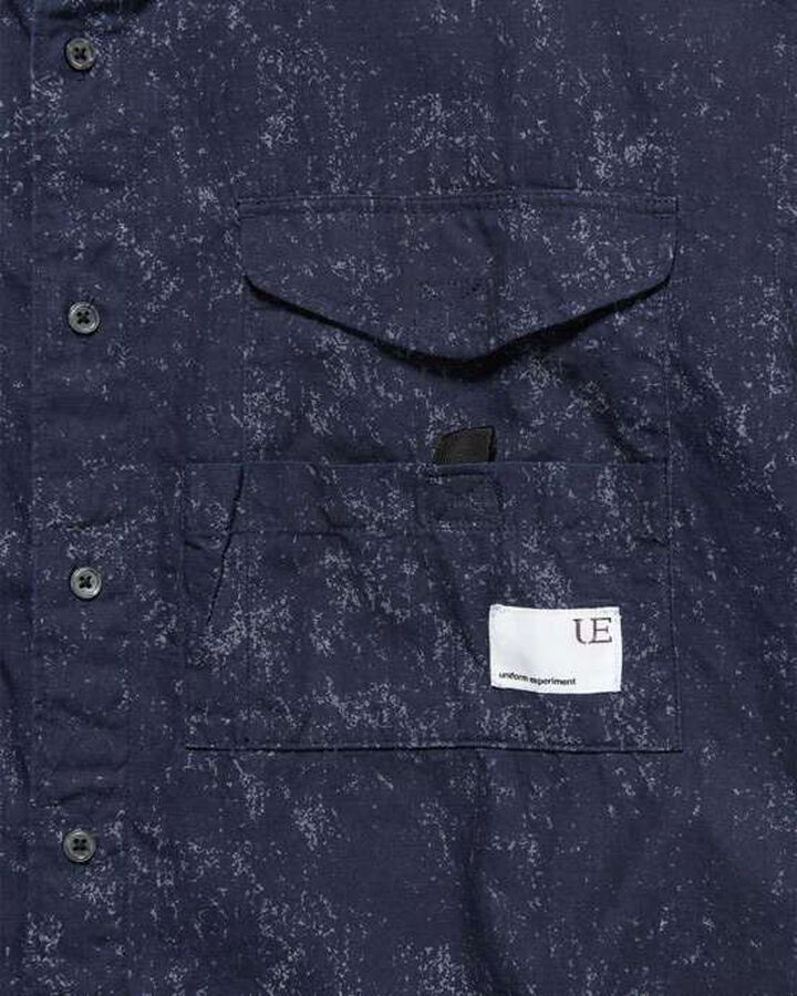INDIGO PRINT S/S FISHING SHIRT,NAVY, medium image number 2