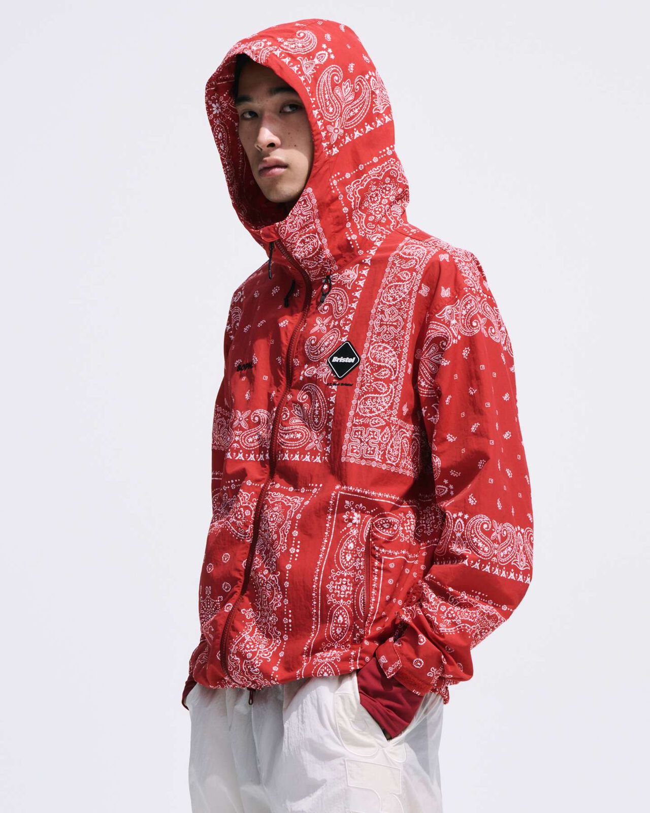 BANDANA NYLON HOODED BLOUSON,RED, large image number 8