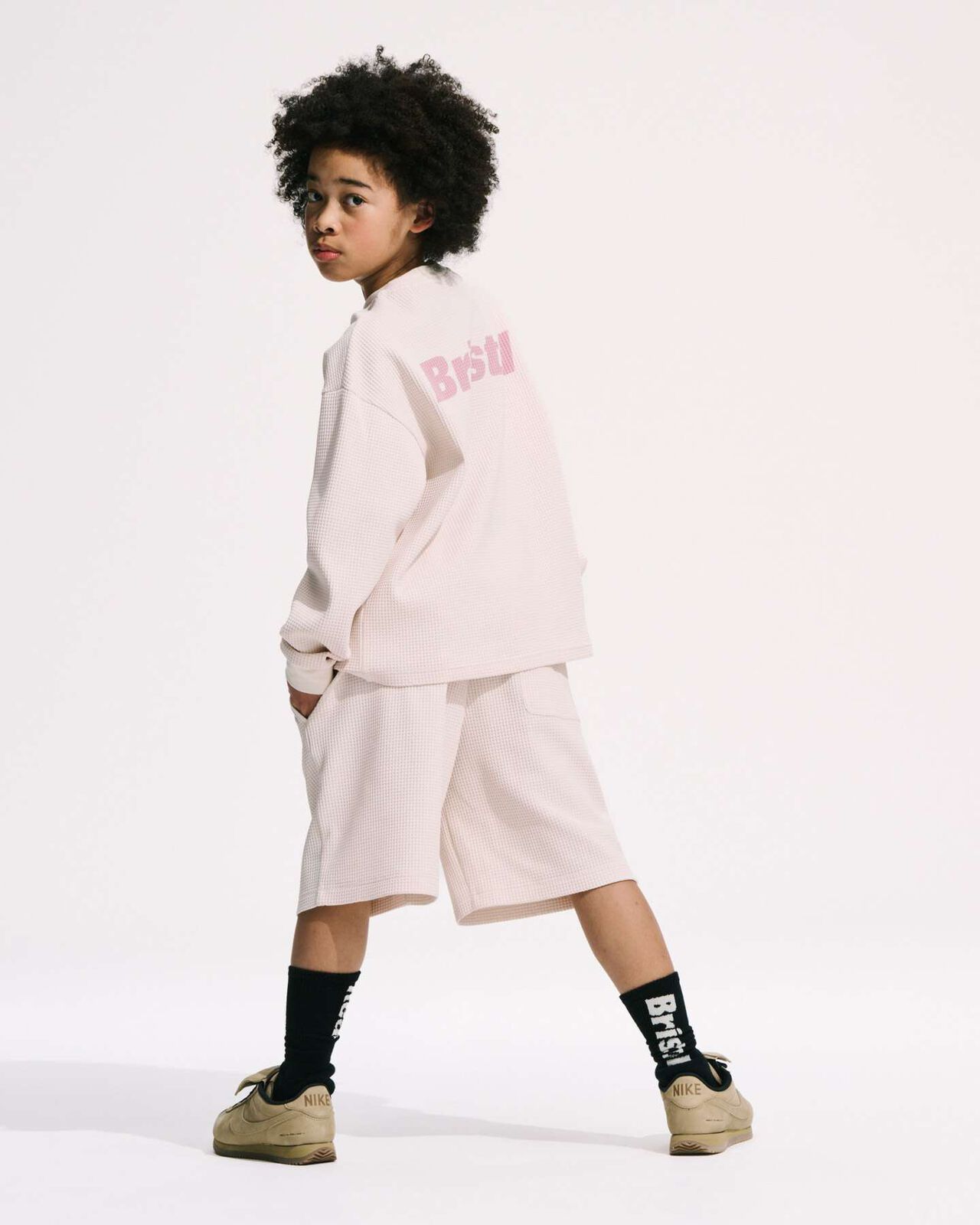 TECH WAFFLE L/S LOUNGE TOP,GREIGE, large image number 2
