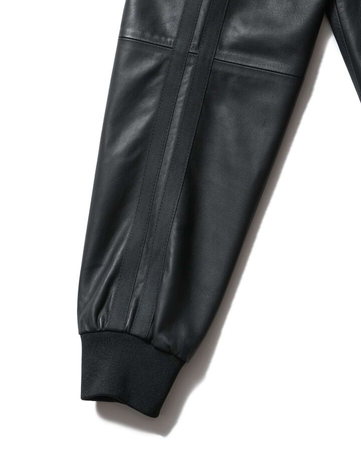 LEATHER TRACK JACKET,BLACK, medium image number 5